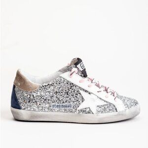golden goose superstar sneaker SIZE 38 EU - silver glitter